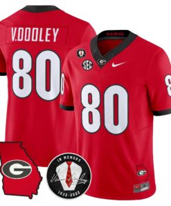 Georgia Bulldogs 2026 Georgia Map & Vince Dooley Patch Vapor Limited Jersey - Stitched by Digigearus