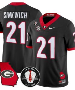 Georgia Bulldogs 2026 Georgia Map & Vince Dooley Patch Vapor Limited Jersey - Stitched by Digigearus