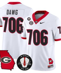 Georgia Bulldogs 2026 Georgia Map & Vince Dooley Patch Vapor Limited Jersey - Stitched by Digigearus
