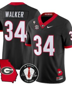 Georgia Bulldogs 2026 Georgia Map & Vince Dooley Patch Vapor Limited Jersey - Stitched by Digigearus