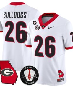 Georgia Bulldogs 2026 Georgia Map & Vince Dooley Patch Vapor Limited Jersey - Stitched by Digigearus