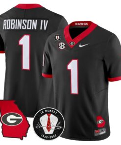Georgia Bulldogs 2026 Georgia Map & Vince Dooley Patch Vapor Limited Jersey - Stitched by Digigearus