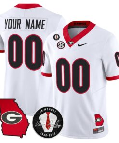 Georgia Bulldogs 2026 Georgia Map & Vince Dooley Patch Vapor Limited Custom Jersey - Stitched by Digigearus