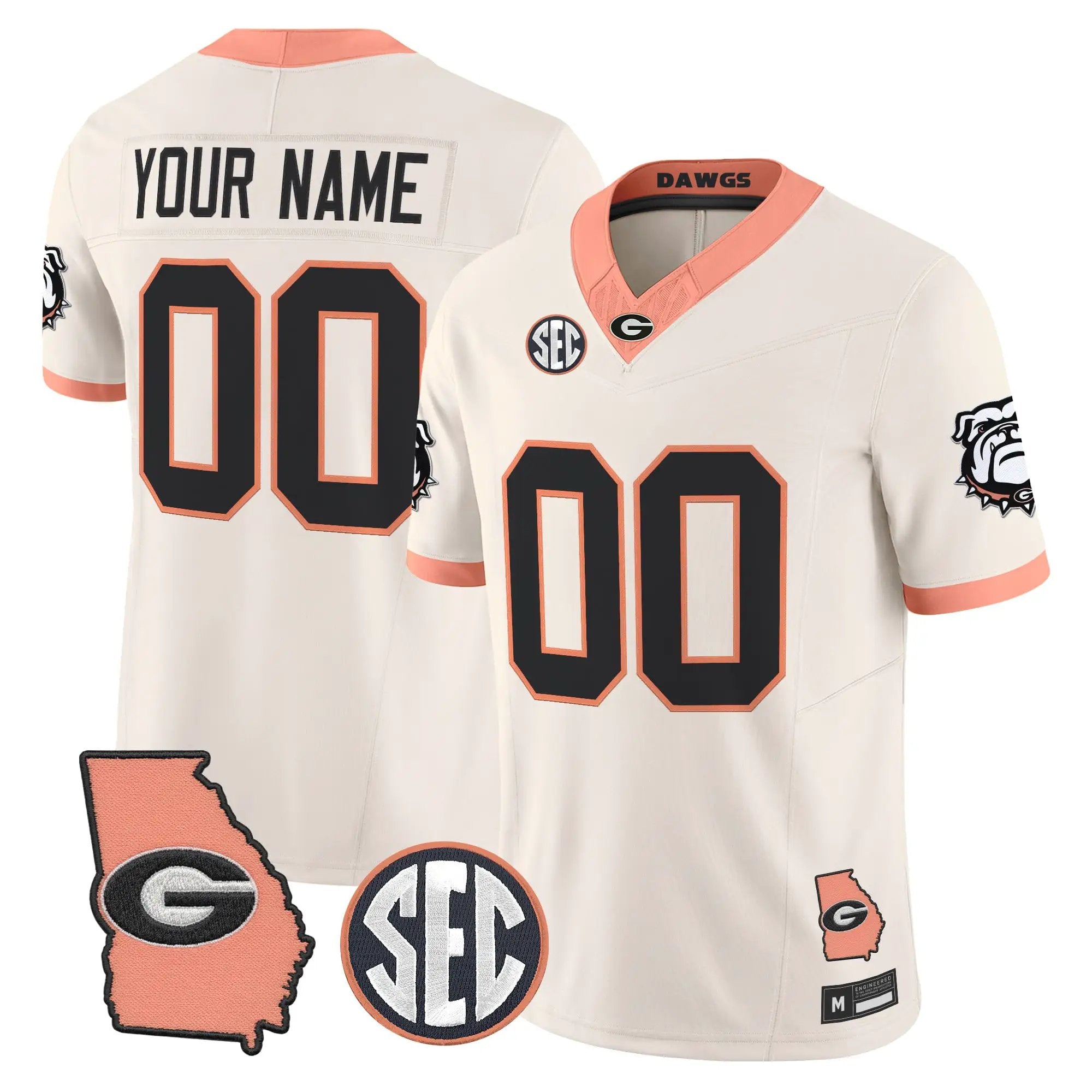 Georgia Bulldogs The Big Peach Vapor Limited Custom Jersey - Stitched 2 Georgia Bulldogs The Big Peach Vapor Limited Custom Jersey - Stitched by Digigearus