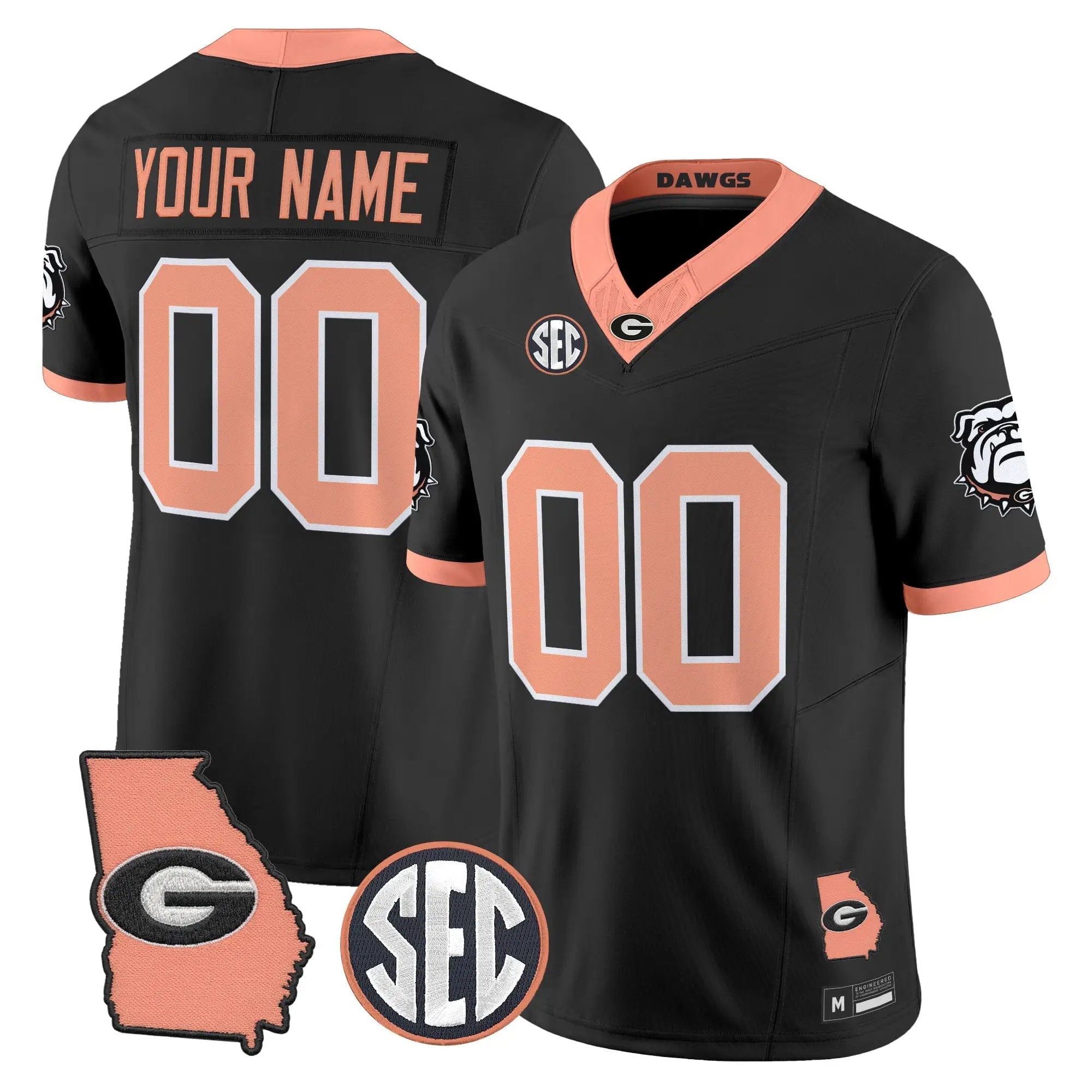 Georgia Bulldogs The Big Peach Vapor Limited Custom Jersey - Stitched 4 Georgia Bulldogs The Big Peach Vapor Limited Custom Jersey - Stitched by Digigearus