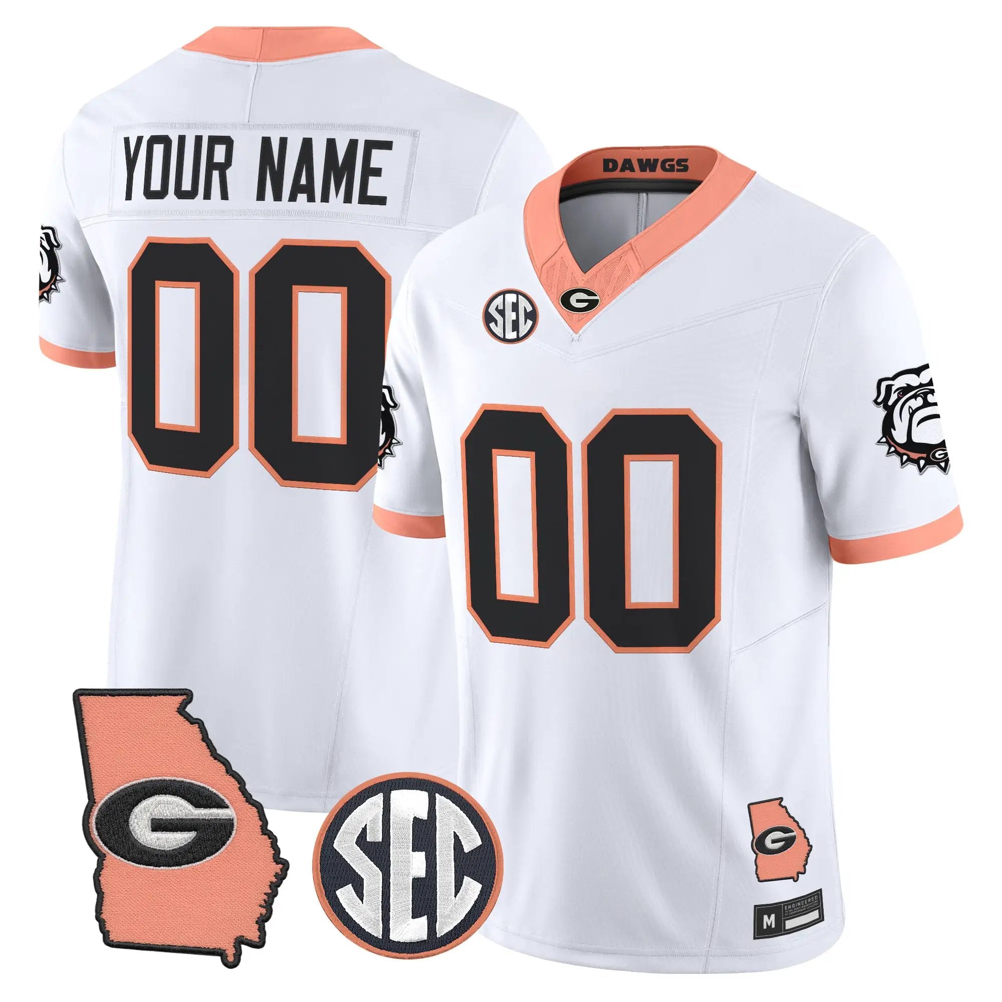 Georgia Bulldogs The Big Peach Vapor Limited Custom Jersey - Stitched 3 Georgia Bulldogs The Big Peach Vapor Limited Custom Jersey - Stitched by Digigearus