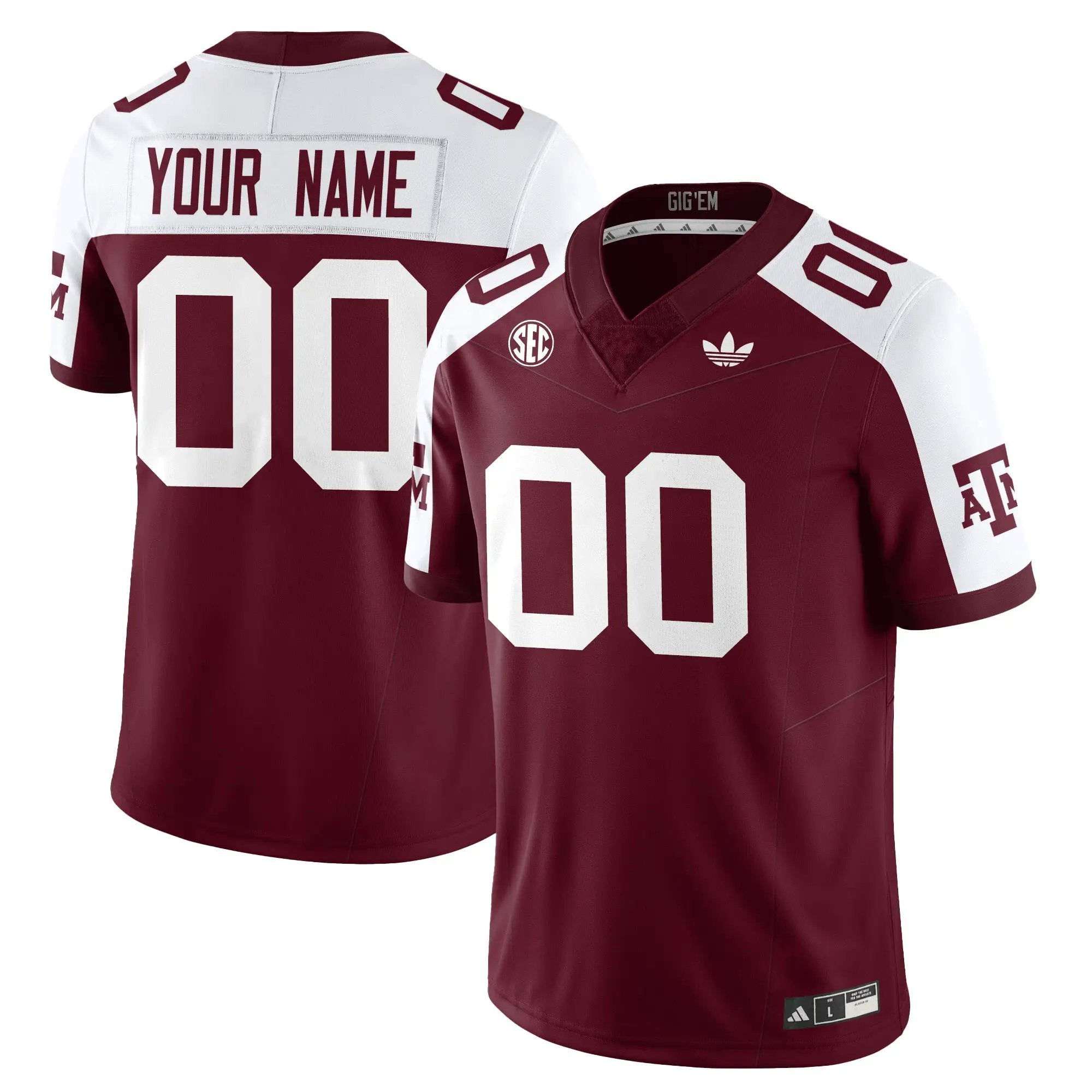 Aggies Football 1975 Throwback Custom Jersey by Texas A&M Aggies