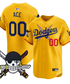 Ace Jersey #00 Dodgers One Piece Zoro Patch Premier Stitched by My Store