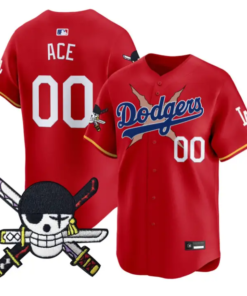Ace Jersey #00 Dodgers One Piece Zoro Patch Premier Stitched by My Store