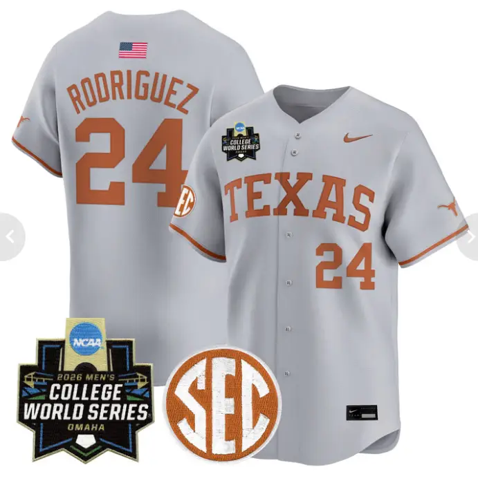 Adrian Rodriguez Jersey #24 Texas Longhorns 2026 World Series Stitched by My Store