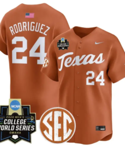 Adrian Rodriguez Jersey #24 Texas Longhorns 2026 World Series Stitched by My Store