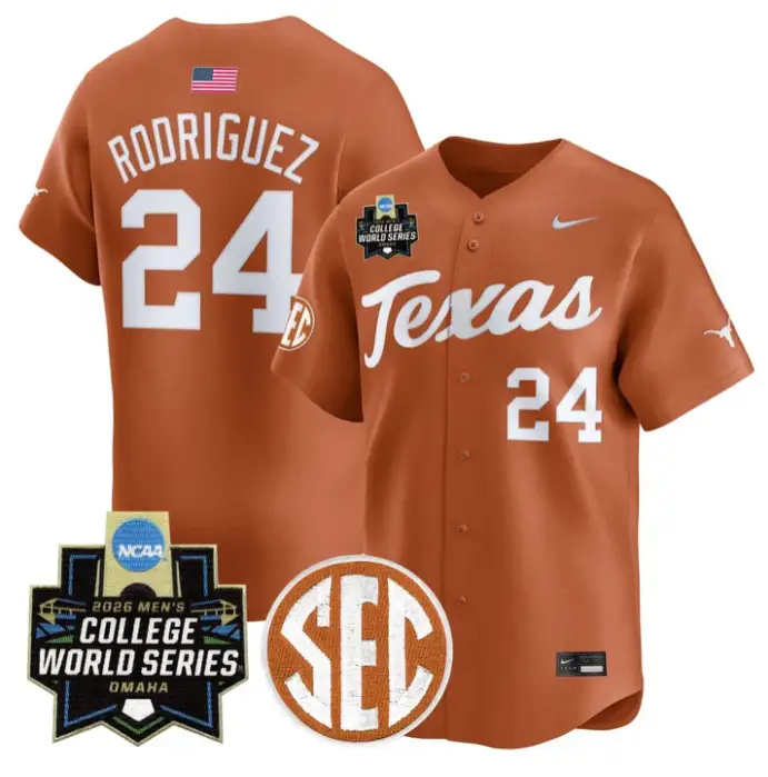 Adrian Rodriguez Jersey #24 Texas Longhorns 2026 World Series Stitched by My Store