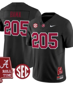 Bama Jersey #205 Alabama Crimson 2026 SEC Patch Stitched by My Store NCAA Football Jerseys