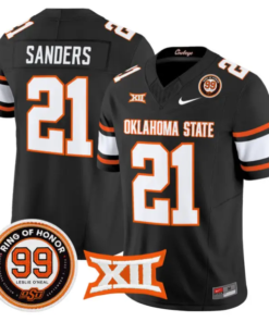Barry Sanders Jersey #21 Oklahoma State 2026 Leslie O'neal Stitched by My Store NCAA Football Jerseys