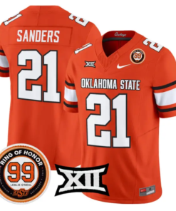 Barry Sanders Jersey #21 Oklahoma State 2026 Leslie O'neal Stitched by My Store NCAA Football Jerseys