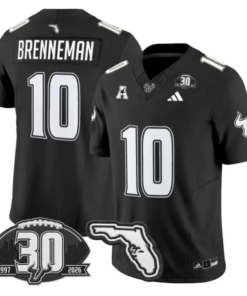 Brody Brenneman Jersey #10 South Florida Bulls 30th Patch Stitched by My Store NCAA Football Jerseys