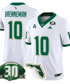 Brody Brenneman Jersey #10 South Florida Bulls 30th Patch Stitched by My Store NCAA Football Jerseys