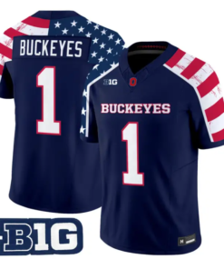 Buckeyes Jersey #1 Ohio State America 250 Edition Limited Stitched by My Store NCAA Football Jerseys