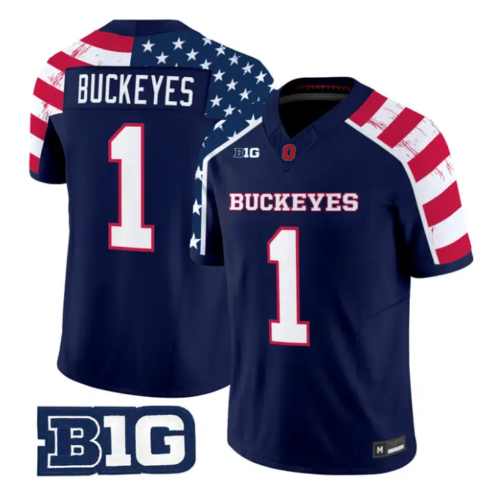 Buckeyes Jersey #1 Ohio State America 250 Edition Limited Stitched by My Store NCAA Football Jerseys