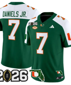 CJ Daniels Jersey #7 Miami Hurricanes 2026 CFP Final Patch Stitched by My Store NCAA Football Jerseys