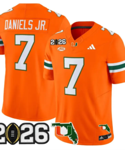 CJ Daniels Jersey #7 Miami Hurricanes 2026 CFP Final Patch Stitched by My Store NCAA Football Jerseys