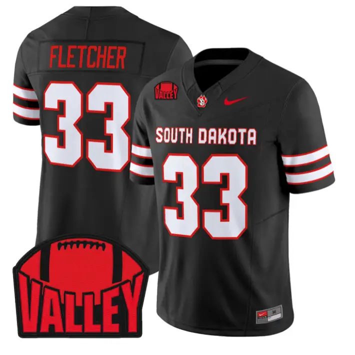 Carson Fletcher Jersey #33 South Dakota 2026 Vapor Limited Stitched by My Store NCAA Football Jerseys