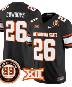 Cowboys Jersey #26 Oklahoma State 2026 Leslie O'neal Limited Stitched by My Store NCAA Football Jerseys