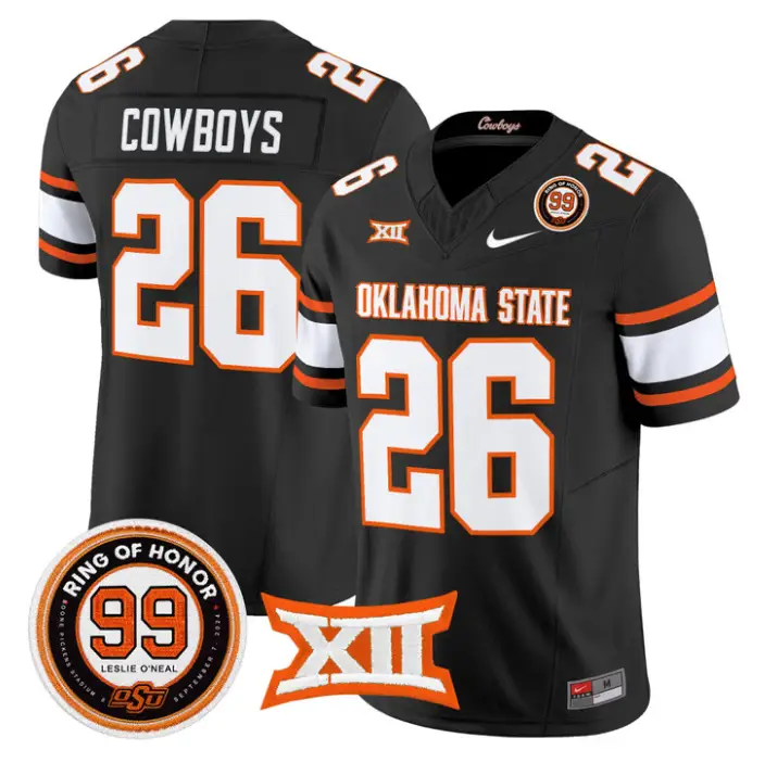 Cowboys Jersey #26 Oklahoma State 2026 Leslie O'neal Limited Stitched by My Store NCAA Football Jerseys