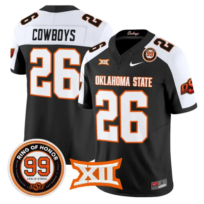 Cowboys Jersey #26 Oklahoma State 2026 Leslie O'neal Limited Stitched by My Store NCAA Football Jerseys