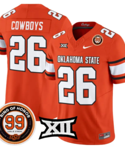 Cowboys Jersey #26 Oklahoma State 2026 Leslie O'neal Limited Stitched by My Store NCAA Football Jerseys
