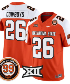 Cowboys Jersey #26 Oklahoma State 2026 Leslie O'neal Limited Stitched by My Store NCAA Football Jerseys
