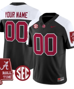 Custom Alabama Crimson Jersey 2026 Map and SEC Patch Stitched by My Store NCAA Football Jerseys