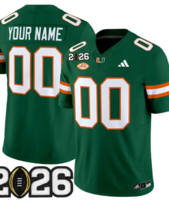 Custom Miami Hurricanes Jersey 2026 CFP Final Patch Stitched by My Store NCAA Football Jerseys