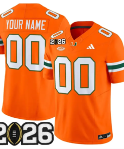 Custom Miami Hurricanes Jersey 2026 CFP Final Patch Stitched by My Store NCAA Football Jerseys
