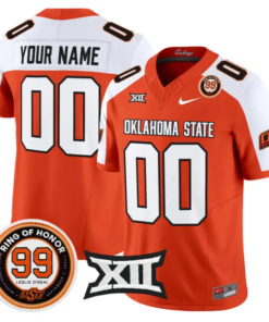 Custom Oklahoma State Cowboys Jersey 2026 Leslie O'neal Patch Stitched by My Store NCAA Football Jerseys