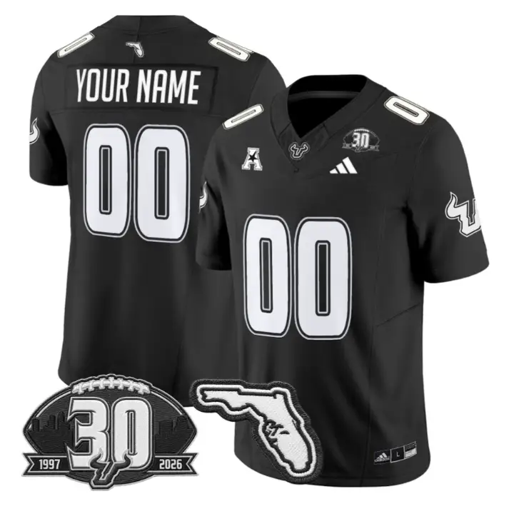 Custom South Florida Bulls Jersey 30th Anniversary Patch Stitched by My Store NCAA Football Jerseys