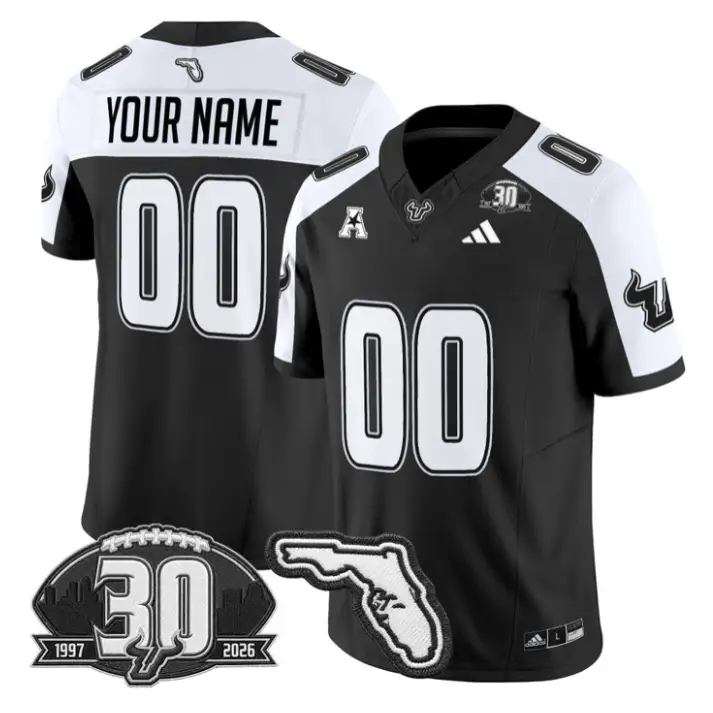Custom South Florida Bulls Jersey 30th Anniversary Patch Stitched by My Store NCAA Football Jerseys