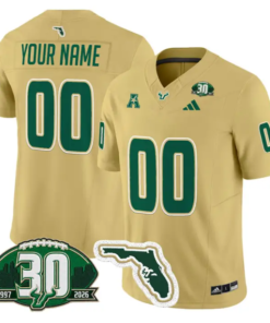 Custom South Florida Bulls Jersey 30th Anniversary Patch Stitched by My Store NCAA Football Jerseys