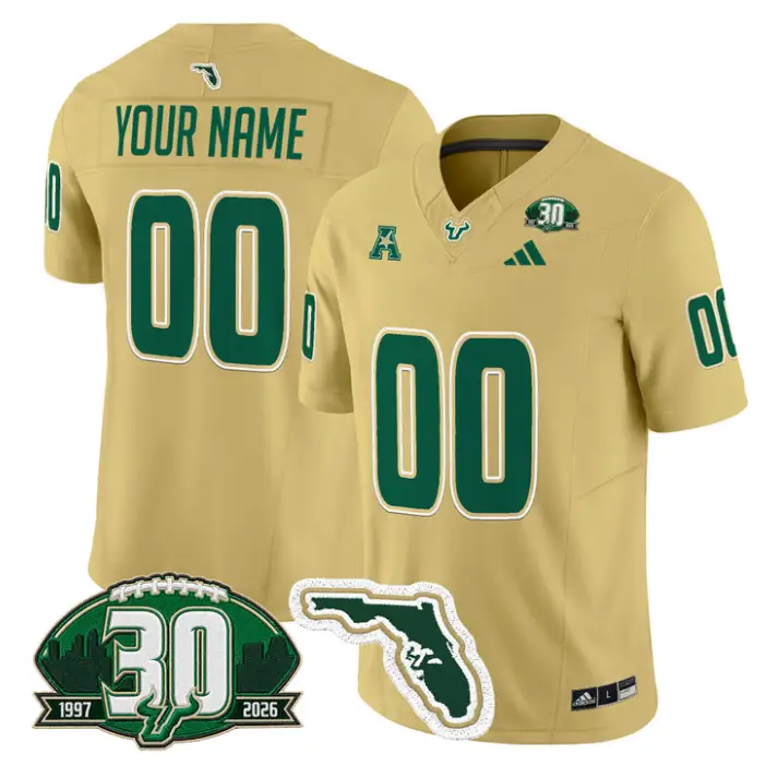 Custom South Florida Bulls Jersey 30th Anniversary Patch Stitched by My Store NCAA Football Jerseys