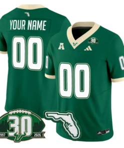 Custom South Florida Bulls Jersey 30th Anniversary Patch Stitched by My Store NCAA Football Jerseys