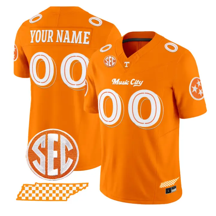 Custom Tennessee Vols Jersey Music City Edition Limited Stitched by My Store NCAA Football Jerseys