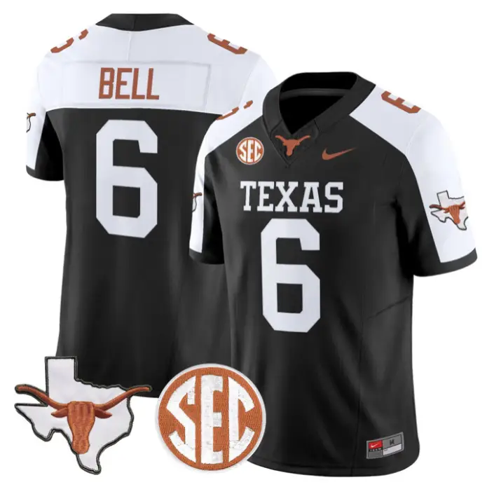 Dia Bell Jersey #6 Texas Longhorns 2026 SEC Patch Stitched by My Store NCAA Football Jerseys
