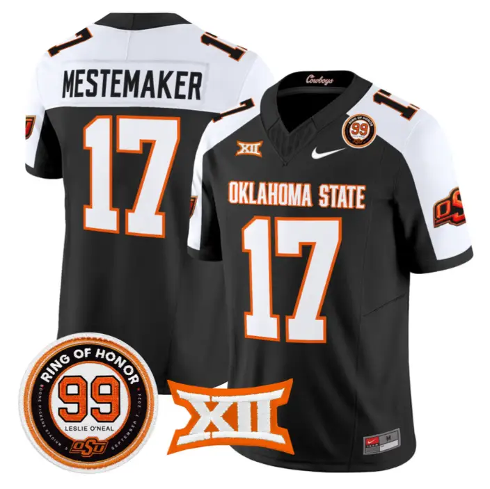 Drew Mestemaker Jersey #17 Oklahoma State 2026 Leslie O'neal Stitched by My Store NCAA Football Jerseys