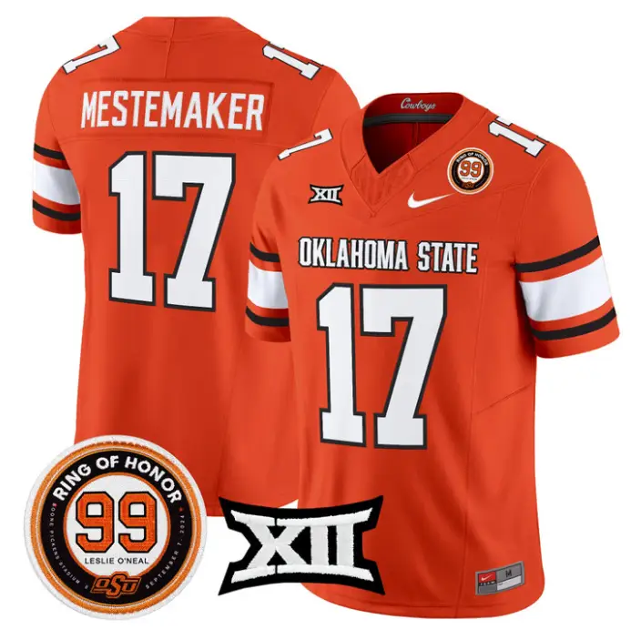 Drew Mestemaker Jersey #17 Oklahoma State 2026 Leslie O'neal Stitched by My Store NCAA Football Jerseys
