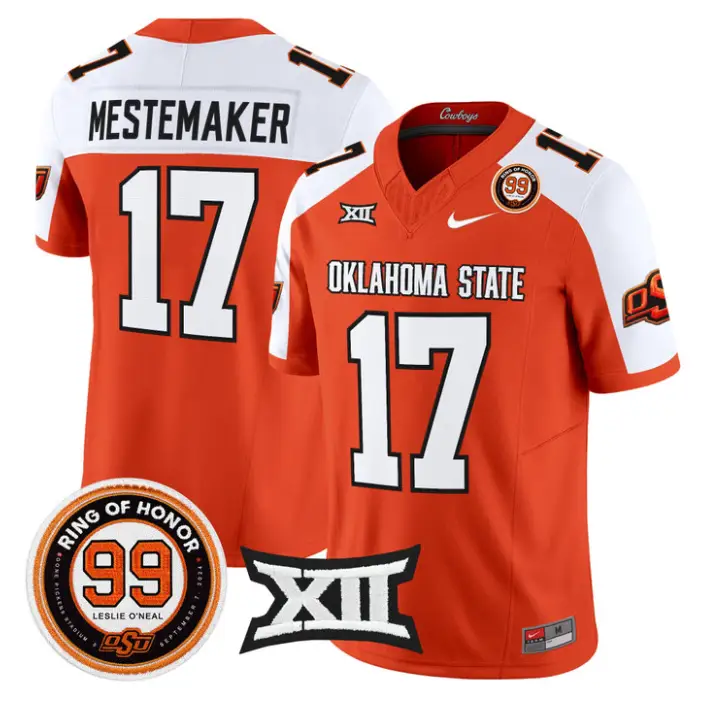 Drew Mestemaker Jersey #17 Oklahoma State 2026 Leslie O'neal Stitched by My Store NCAA Football Jerseys
