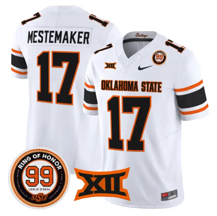 Drew Mestemaker Jersey #17 Oklahoma State 2026 Leslie O'neal Stitched by My Store NCAA Football Jerseys