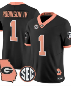 Ellis Robinson IV Jersey #1 Georgia Bulldogs 2026 The Big Peach Stitched by My Store NCAA Football Jerseys