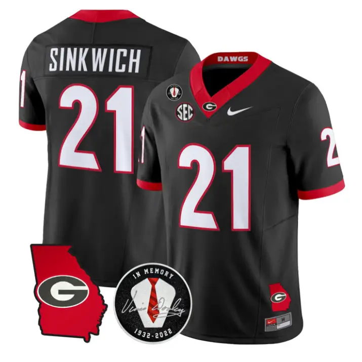 Frank Sinkwich Jersey #21 Georgia Bulldogs 2026 Vince Dooley Stitched by My Store NCAA Football Jerseys
