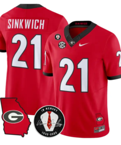 Frank Sinkwich Jersey #21 Georgia Bulldogs 2026 Vince Dooley Stitched by My Store NCAA Football Jerseys