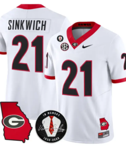 Frank Sinkwich Jersey #21 Georgia Bulldogs 2026 Vince Dooley Stitched by My Store NCAA Football Jerseys